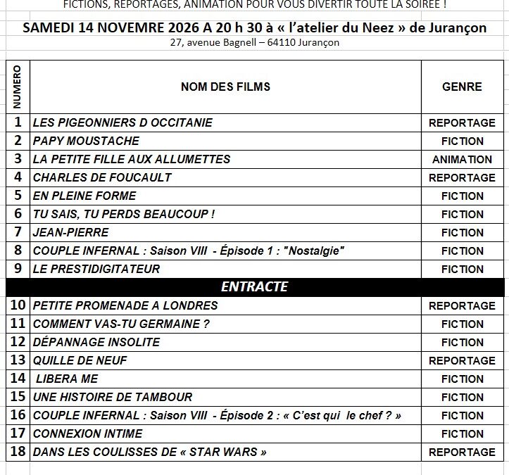 Programme des projections du "Court-Circuit 2026"